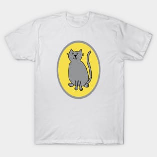 Ultimate Gray Cat on Illuminating Oval T-Shirt